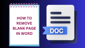 how to remove a blank page in word